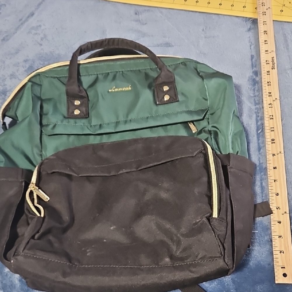 Green and Black Backpack with Durable Design
